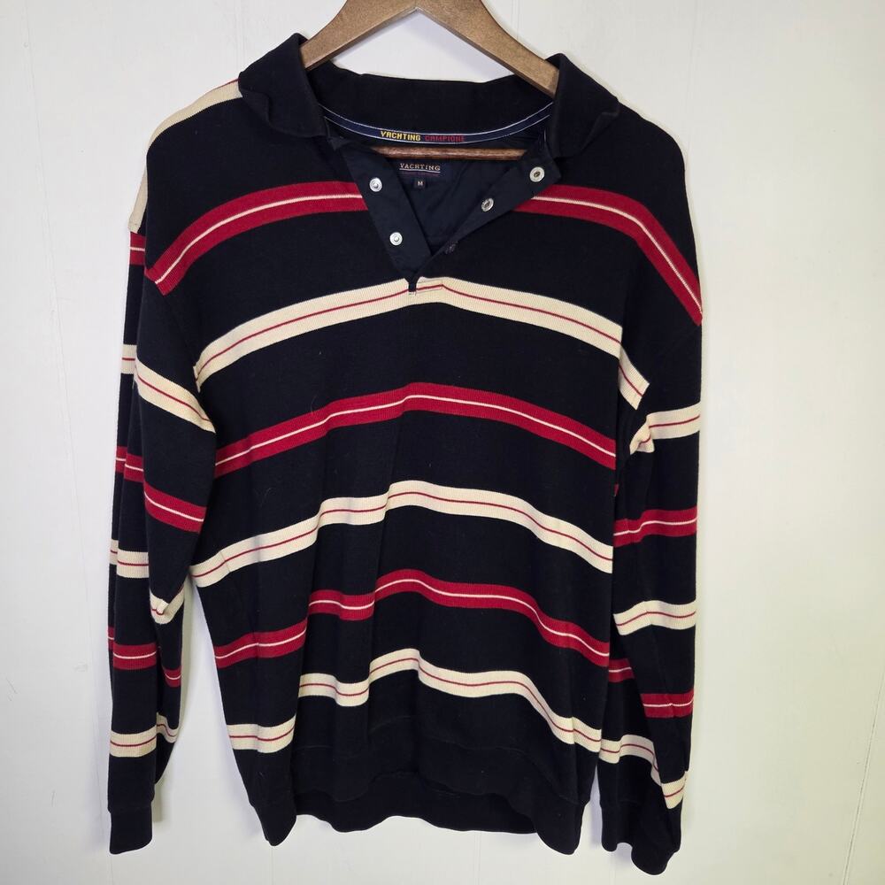 Heritage Striped Polo Sweater Yachting Claudio Campione Mens Size Medium